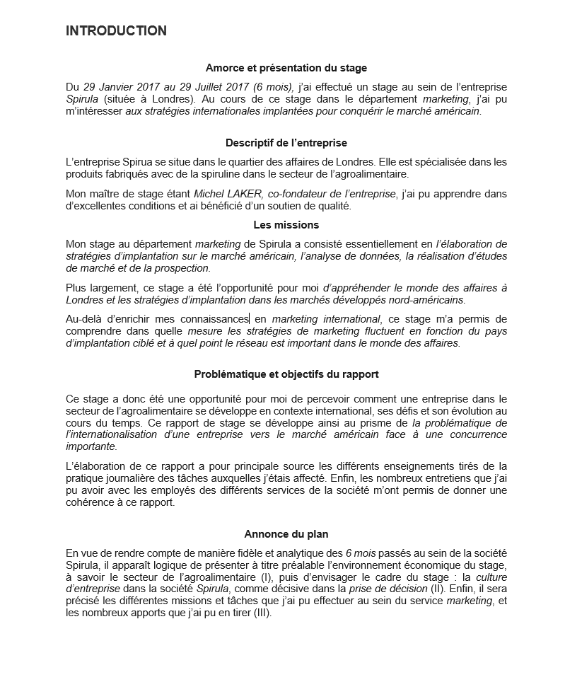 Introduction De Rapport De Stage Étapes Et Exemples