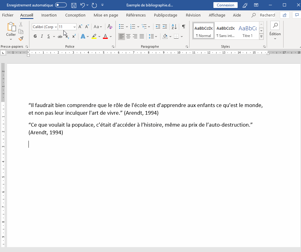 comment ajouter une bibliographie sur word