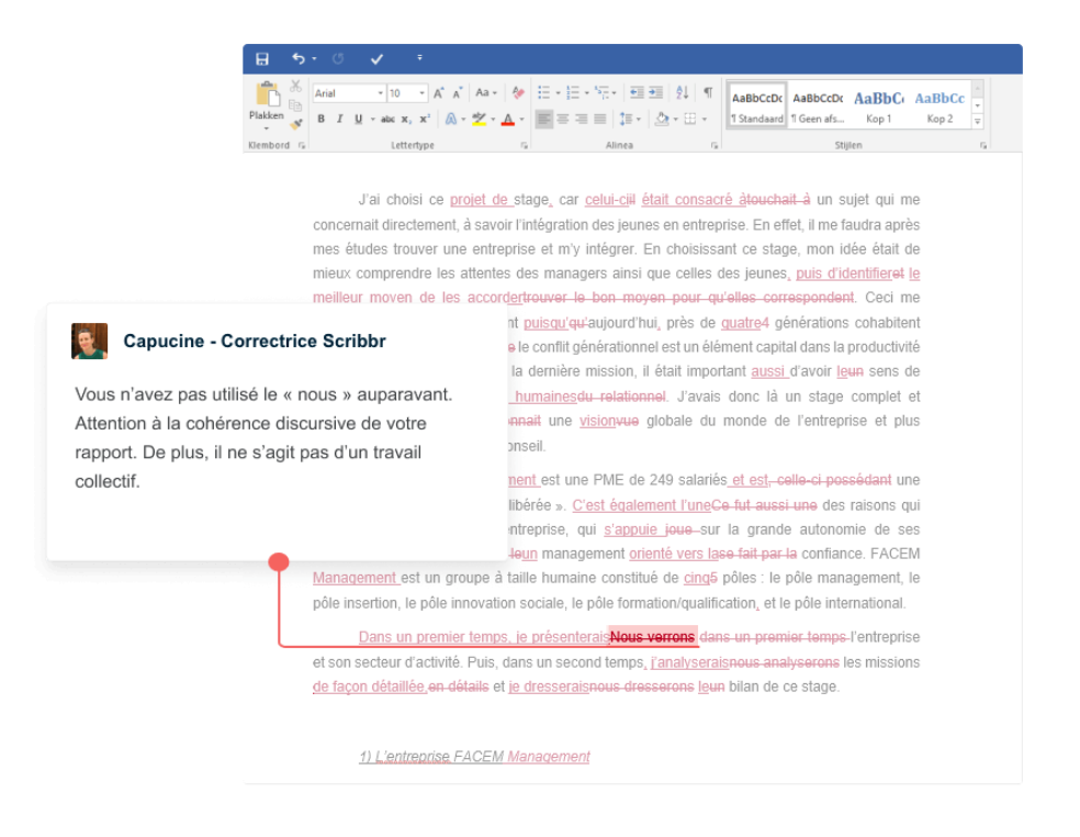 exemple de relecture et correction