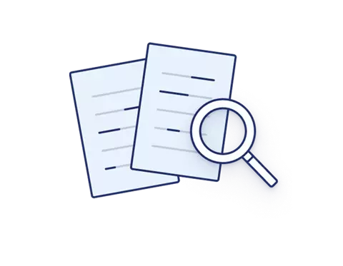self-plagiarism checker magnifying glass image